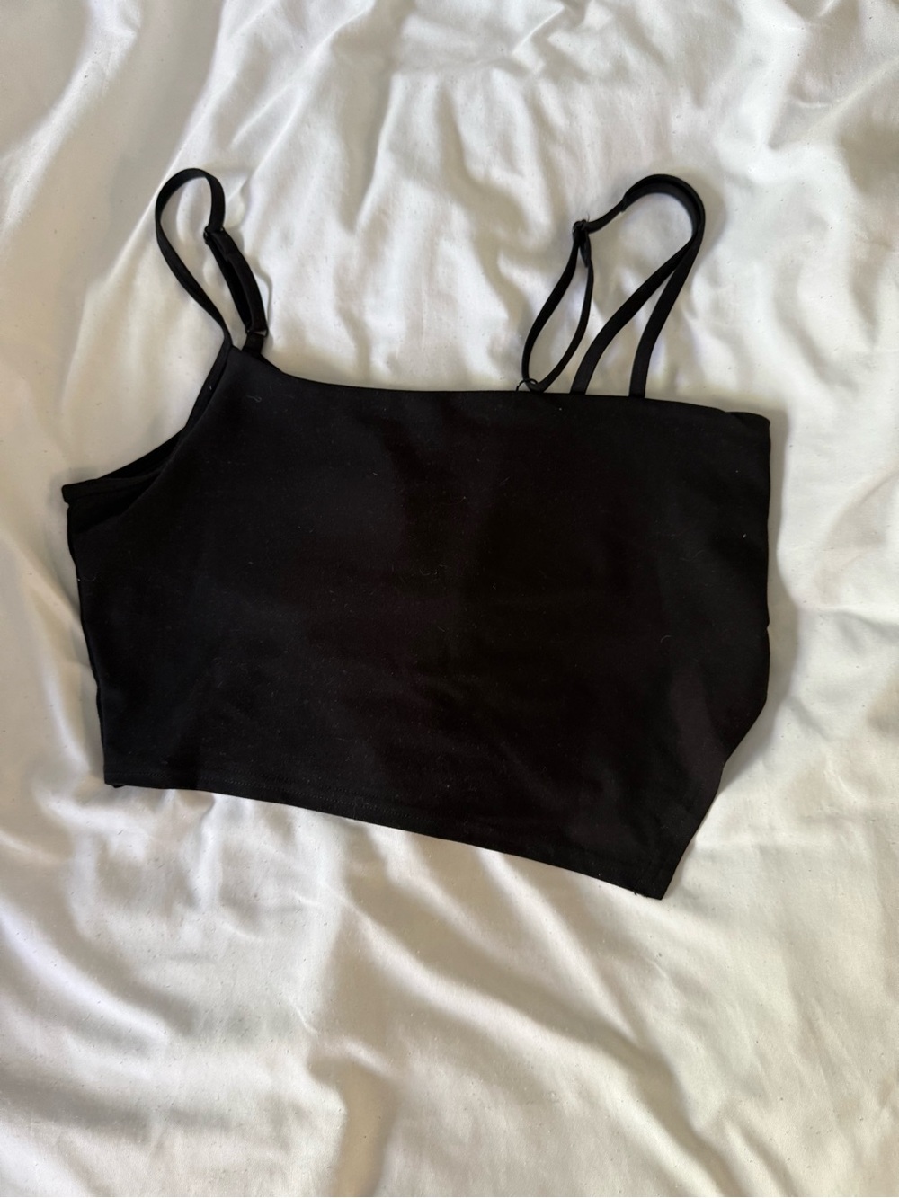 ALO Black Strapless Crop Top